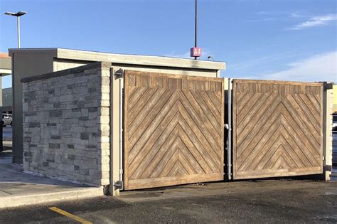 outdoor large dumpster and electric transformer enclosure design|building a dumpster enclosure.